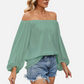 Off the Shoulder Chiffon Blouse Long Sleeve