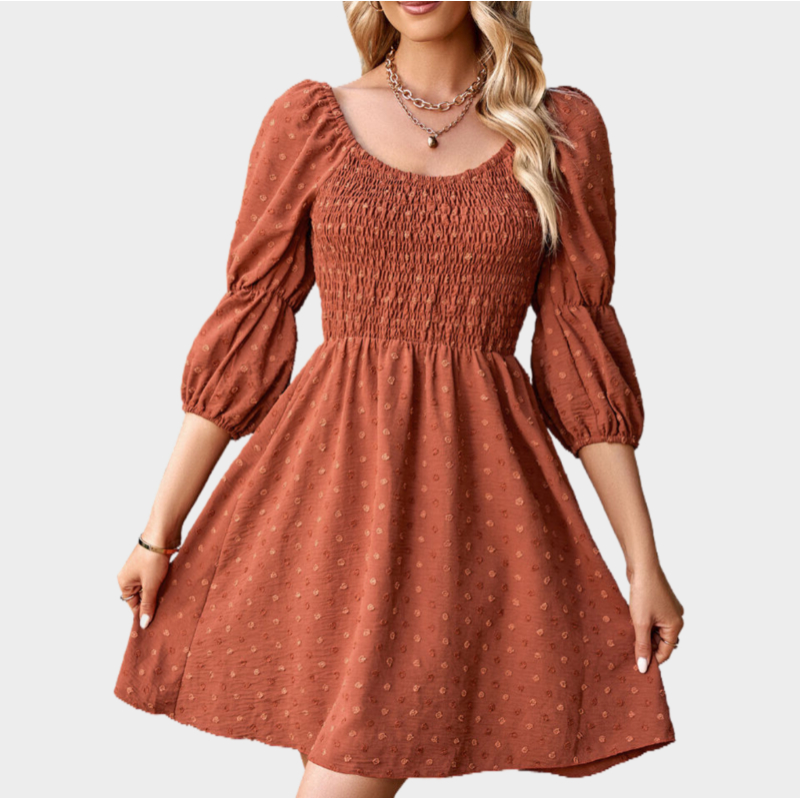 A Line Dresses Puff Sleeve Chiffon Dress