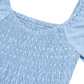 A Line Dresses Puff Sleeve Square Neck Blue Dress