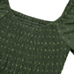 A Line Dresses Puff Sleeve Square Neck Green Dress