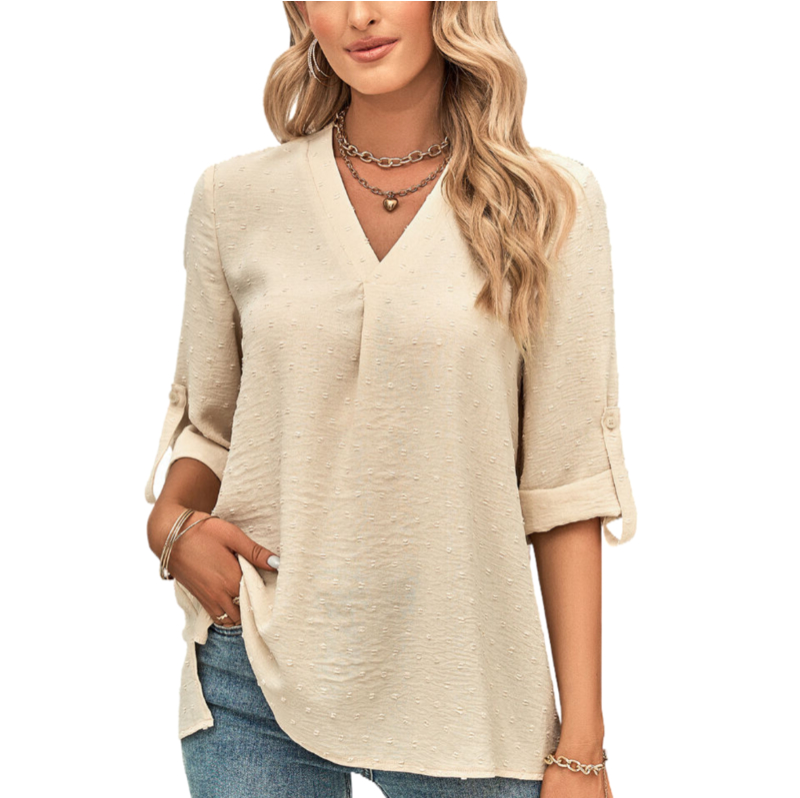 3 4 Sleeve Blouse in Cream