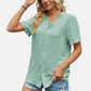 Short Sleeve Ruffle Blouse in Green