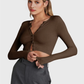 Crop Top T-shirts Button Up