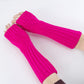 Hot Pink Long Fingerless Gloves Fashion