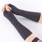 Long Fingerless Gloves Fashion Aztec Crochet Pattern in Dark Grey