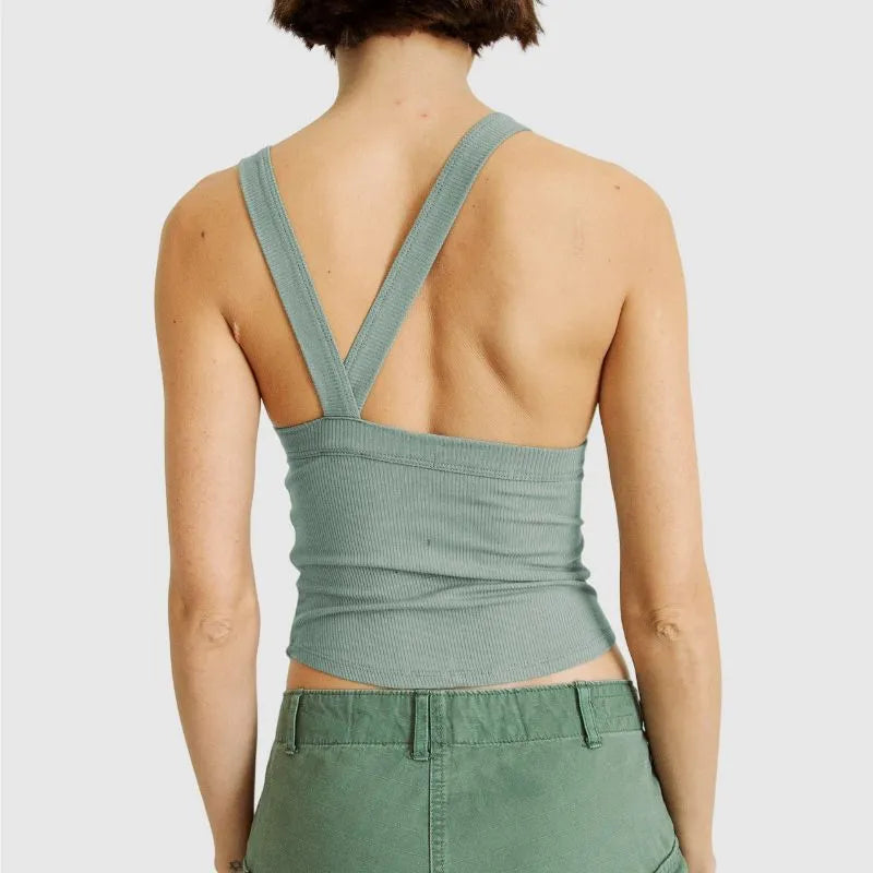 Cropped Tank Top with Tie Back