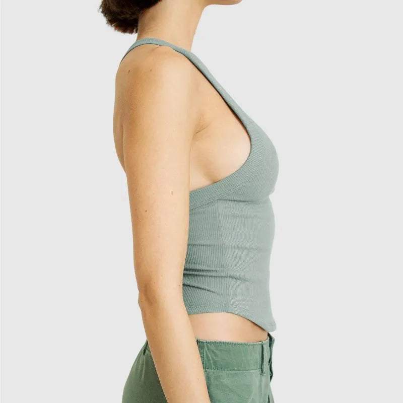 Cropped Tank Top with Tie Back