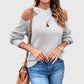 Off The Shoulder Sweater Spring Trendy Knitted Jumper Top