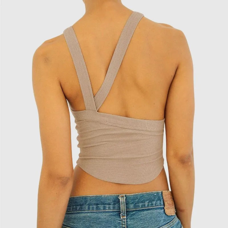 Cropped Tank Top with Tie Back