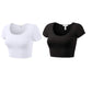 White Crop Top Short Sleeve for Women