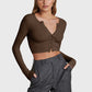 Crop Top T-shirts Button Up